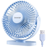 Gaiatop Usb Desk Fan  3 Speeds Powerful Portable Fan  5.5 Inch Quiet Cooling Mini Fan  90 Rotate Small Table Fan With 5Ft Cable Personal Fan For Desktop Home Office Travel Blue