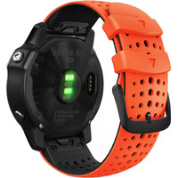 Abanen For Fenix 5X/Fenix 6X /Fenix 7X Silicone Watch Band  26Mm Quick Release Fit Soft Sport Breathable Waterproof Wristband Strap For Garmin Fenix 5X Plus Enduro Tactix Delta (Orange-Black)