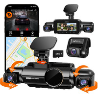 Neideso 360 Dash Cam Front  Rear And Inside  4 Channel 3K+3*1080P  5Ghz Wi-Fi Gps  Voice Control  4K+1080P*2 Dash Camera For Cars  Cpl Filter  Free 64Gb Sd Card  Night Vision  24H Parking Mode(N700)