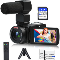 Video Camera  1080P 30Mp Camcorder Ir Night Vision Vlogging Camera For Youtube 3.0"" Lcd Screen 18X Digital Zoom Recorder Camera With Remote Control  Microphone  Mini Tripod  2 Battries  32Gb Sd Card