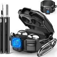 ?With Safety Lock? Carbon Fiber Case For Samsung Galaxy Buds Pro 2 Case/Galaxy Buds 2 Case/Galaxy Buds Live Case/Galaxy Buds Pro Case/Galaxy Buds Fe Case 2023 With Keychain/Cleaner Kit - Black