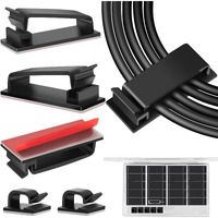50 Pcs Cable Management Clips Black  Large Cable Clips Cord Organizers For Under Desk Cable Wire Management  Adhesive Wire Holder Organizer Clips For Multiple Cord Management