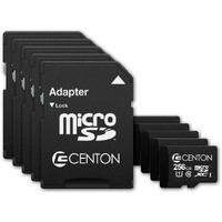 Centon Mp Micro Sdxc Card Uhs1 256Gb 5 Pack W/Adapter