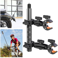Motorcycle Bike Handlebar Mount For Insta360  Double Clamp Mount With 118Cm Selfie Stick For Insta360 X4 X3 X2 X One Rs R Perfect For Cycling Videos Umbrella Clamp Third-Person Bike Handlebar Mount
