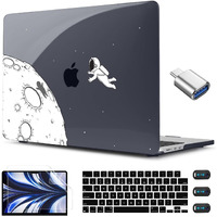 Cissook Case Compatible With Macbook Air 13.6 Inch 2022 2024 Release Model A2681 M2 A3113 M3 Astronaut  Clear Black Space Hard Shell With Keyboard Cover For Macbook Air 13.6"" With Touch Id  Astronaut
