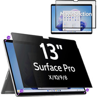 Peslv Privacy Screen For 13 Inch Surface Pro 11/10/9/8/X  Magicsuction Removable Anti Spy Black Protector  Glare Blue Light Filter For Microsoft Laptop Computer Monitor