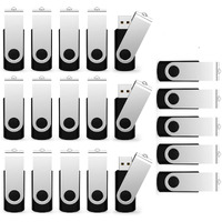 Usb Flash Drive 1Gb 20 Pack  Bulk Usb 2.0 Flash Drives Thumb Drive Swivel Memory Stick Jump Drive Pen Drive 1 Gig 20 Pieces