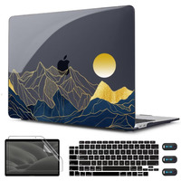 Cissook For Macbook Air 13 Inch Case A2337 M1 A2179 A1932 Model 2021-2018 Released  13 Inch Hard Shell Cover With Keyboard Cover For Macbook Air 13 M1 Case With Touch Id - Mountain & Raised Sun