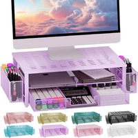 Gianotter Monitor Stand With Drawer And Pen Holder  Desk Organizers And Accessories  2-Tier Monitor Riser  Ideal For Office Supplies Desk Accessories(Purple)