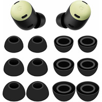 6 Pairs Eartips Compatible With Pixel Buds Pro Ear Tips Buds  Replacement Silicone Rubber Earbuds Gel Earplug Wing Fit In Case Accessories Compatible With Google Pixel Buds Pro - S/M/L Black