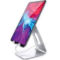Lamicall Tablet Stand  Tablet Holder For Desk - Multi-Angle Adjustable Tablet Desktop Dock Cradle  Compatible With Ipad Pro 11  12.9  Air  Mini  Fire Hd  Galaxy Tab  And Other 4-13"" Tablets  Silver