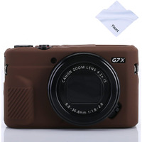 G7X Mark Ii Case G7X Mark Iii Case G7X Camera Silicone Case Ultra-Thin Lightweight Rubber Soft Silicone Case Bag Cover For Canon Powershot G7X G7X Mark Ii G7X Mark Iii + Microfiber Cloth (Coffeee)