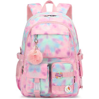 Hidds Laptop Backpacks 15.6 In School Bag College Backpack Anti Theft Travel Daypack Large Bookbags For Teens Girls Women Students (Tie-Dye Pink)