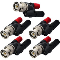 Onelinkmore Bnc Male Plug To 2X 4Mm Dual Banana Female Jack Socket Binding Post Rf Coax Coaxial Splitter Connector Bnc Banana Adapter For Hf Radio Antennas Oscilloscope Dvm Pack Of 5
