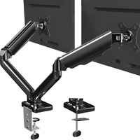 Vivo Dual Monitor Up To 32 Inches And 19.8 Lbs Per Screen  Pneumatic Arm Desk Mount  Articulating Counterbalance  Vesa Stand  Classic  Stand-V002O