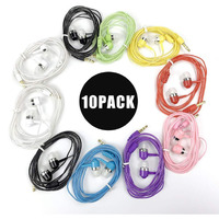 Zxfye Earbud Headphones Bulk Wired Earphones Mixed Colors 10 Packs Compatible With Iphone Smartphone Computer Laptop Mp3 School Classroom
