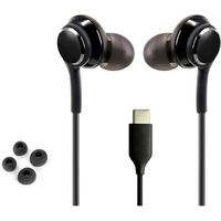 Ellogear Earbuds Stereo Headphones For Samsung Galaxy Note 10  Note 10+  Galaxy S10  S9 Plus  S10E - Dj Tuned - Braided Cable With Microphone And Volume Remote Type-C Connector - Black