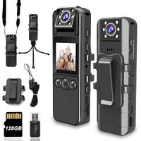 Body Camera With Audio And Video Recording  Hd 1080P Body Cam With 180 Rotating Lens  6Hr Battery  Ir Cut Auto Night Vision  128Gb Body Worn Camcorder  For Personal Civilians  Police Law Enforcement