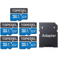 Topesel 5-Pack 32Gb Micro Sd Card Class 10 Micro-Sdxc Memory Card Uhs-I  High Speed Flash Tf Card For Security Camera/Smartphone/Drone/Dash Cam/Tablet/Pc  C10  U1  32Gb 5Pack