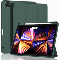 Zryxal New Ipad Pro 11 Inch Case 2022(4Th Gen)/2021(3Rd Gen)/2020(2Nd Gen) With Pencil Holder  Smart Ipad Case [Support Touch Id And Auto Wake/Sleep] With Auto 2Nd Gen Pencil Charging (Midnight Green)