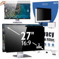 Peslv 2-Pack 27 Inch 16:9 Computer Privacy Screen For Widescreen Monitor  27Inch Removable Anti Blue Light Glare Eye Protection Shield  Black Blackout Anti Spy Desktop Security Private Filter