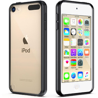 Ulak Ipod Touch 7 Case Ipod Touch 6 & 5 Case  Clear Slim Hybrid Bumper Tpu/Scratch Resistant Hard Pc Back/Corner Shock Absorption Case For Apple Ipod Touch 5Th 6Th 7Th Generation  Black
