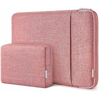 Inateck 360 Protection Laptop Bag Case Compatible With 13-Inch Macbook Air M3/A3113 2024  M2/A2681  Macbook Pro M2/A2686 M1/A2338 2024-2016  13-Inch Ipad Pro/Air M4/M2 2024  With Accessory Bag  Red