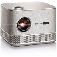 Aurzen Boom 3 3-In-1 Smart 4K Projector With Wifi And Bluetooth  3D Doiby Audio & 36W Speakers  Auto Focus & Keystone  Netflix Official 4K Supported 500 Ansi Home Outdoor Proyector Gold
