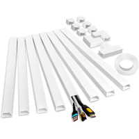 110In Cord Hider Kit  Cord Covers For Wires On Wall  Paintable Cable Raceway  Cord Hider For Wall Mount Tv  Tv Cable Hider Wall Kit  Wire Covers For Cords  W0.96In X H0.57In  White