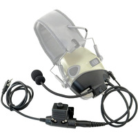 Tsvisioncore Microphone & Ptt For Howard Leight Impact Sports Noise Cancelling Headphones Airsoft (Black)