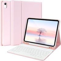 Tqq For Ipad 10Th Generation Case With Keyboard (10.9""  2022) Ipad Keyboard Case For 10.9"" 10Th Gen  Detachable - Pencil Holder - Flip Stand Cover - Keyboard Case For Ipad 10Th Gen Pink