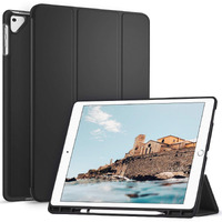 Ztotopcases For Ipad Pro 12.9 Inch 2017/2015 (1St & 2Nd Generation) With Pencil Holder  Lightweight Soft Tpu Back Cover + Auto Sleep/Wake  Slim Tablet  Black