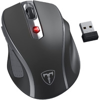 Hotweems Wireless Mouse  D-09 Computer Mouse Usb Cordless Mice For Laptop  Ergo Grips  Lightspeed 5-Level 2400 Dpi  16 Months Battery  Portable For Pc Mac Chromebook (Graphite Grey  1 Pack)