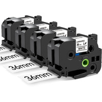 Labelife 36Mm Label Tape Tze-261 Replacement For Brother P Touch Tze Tz Tape 36Mm 1.4 Inch Laminated White Tze261 Tz-261 For Brother Ptouch Pt-P910Bt Pt-P900W Pt-P950W Pt-530 Pt550 Label Maker  4-Pack