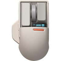 Lofree Touch Pbt Wireless Mouse With Usb Receiver  Bluetooth  Wired Connection  Rechargeable  4000 Dpi With Oled Screen Compatible With Glass Surface For Mac Windows Pc Notebook/Block Retro Grey