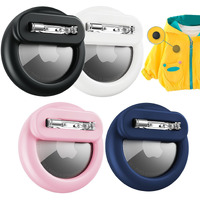 Apple Airtag Holder For Kids 4 Pack  Silicone Airtag Case With Safety Pins  Gps Tracker Case For Children  Elderly  Hidden Inside Clothes  Shoe  Backpack (Black+Pink+White+Blue)