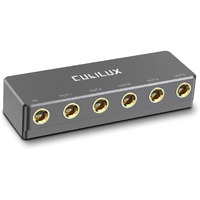 Cubilux 5-Way Quarter Inch Signal Splitter  Passive 1/4  Audio Splitter  6.35Mm Multiport Aux Splitter Box For Instruments  Bass Guitar  Keyboard  Headphones  Studio Monitor  Speaker  Amplifier