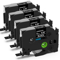 Labelife 9Mm Label Tape White On Black Replace For Brother Tze Tz Tape 9Mm 0.35"" Laminated Tze-325 Tze325 Label Maker Tape 3/8'' For P Touch Pt-D210 Pt-D220 Pt-D200 Pt-H110 Pt-D400 Pt-D610Bt