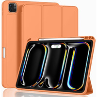 Zryxal New Ipad Pro 13 Inch Case M4 (2024 Model  7Th Generation) With Pencil Holder  Smart Ipad Case [Support Pencil Pro And Pencil (Usb-C)]  Support Touch Id And Auto Wake/Sleep (Orange)