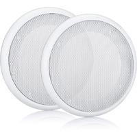 Facmogu 2Pcs 4In White Round Speaker Grill Covers  Universal Surface-Mount Ceiling Speaker/Hole Covers  Audio Speaker Mesh Guard Protective Case For Home Theater  Rv Or Marine Installation