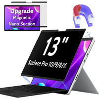 Peslv Magnetic Privacy Screen For Surface Pro 11/10/9/8/X 13 Inch  Removable Anti Blue Light Glare Filter  Black Security Private Apy Block Protector