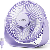 Gaiatop Usb Desk Fan  3 Speeds Portable Small Fan With Strong Airflow  5.5 Inch Quiet Table Fan  90 Rotate Personal Cooling Fan For Bedroom Home Office Desktop Travel (Purple)