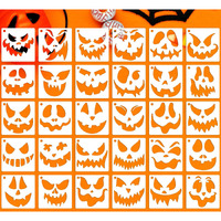 Halloween Pumpkin Face Stencils For Painting On Wood 3  Jack O Lantern Faces Halloween Stencil Reusable Pumpkin Carving Stencils