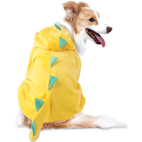 Delifur Dinosaur Dog Halloween Costume Pet Dino Hoodie For Small Dogs Cats (S  Yellow)