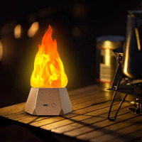 Ollcuz Fake Fire Lamp  Usb Rechargeable Flameless Flickering Flame  3-Mode Led Flame Light For Outdoor Camping Holiday Halloween Christmas Thanksgiving Table Yard Decorations