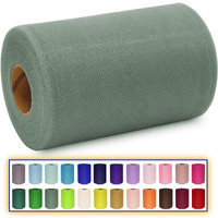 Sage Green Tulle Fabric Roll 6 Inch X 300 Ft (100 Yards) Matte Tulle Ribbon Netting Mesh Spool For Diy Tutu Skirt Wedding Bow Gift Wrapping Baby Shower Christmas Party Halloween Decorations