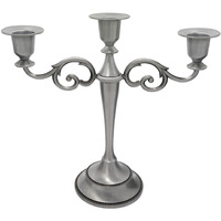 Viscacha 3-Candle Metal Candelabra Candlesticks Holder For Formal Events  Wedding  Church  Holiday D?Cor  Halloween - Taper Candle Holder Stand Centerpiece Elegant Decoration Piece For Table Pewter