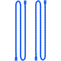 Dreamxiang 2Pcs 32-Inch Silicone Cable Ties Reusable Steel-Core Silicone Twist Colorful Cable Tie Straps For Bundling And Organizing  Bendable Holder Strap For Indoor And Out All Purpose  Blue