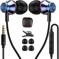 3.5Mm Wired Earbuds Headphones For Laptop Gaming Controller Android Phone Samsung A15 A14 A13 A12 A52 Noise Isolation In-Ear Earphones With Mic Volume Control Hifi Stereo For Iphone Ipod Mp3/Mp4