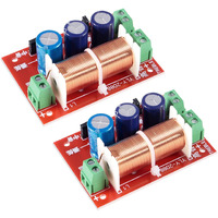 Aceirmc 2Pcs 400W Adjustable Multi Speaker Treble/Bass 2 Unit Audio Frequency Divider 2 Way Crossover Filters Updated Version (2Pcs)